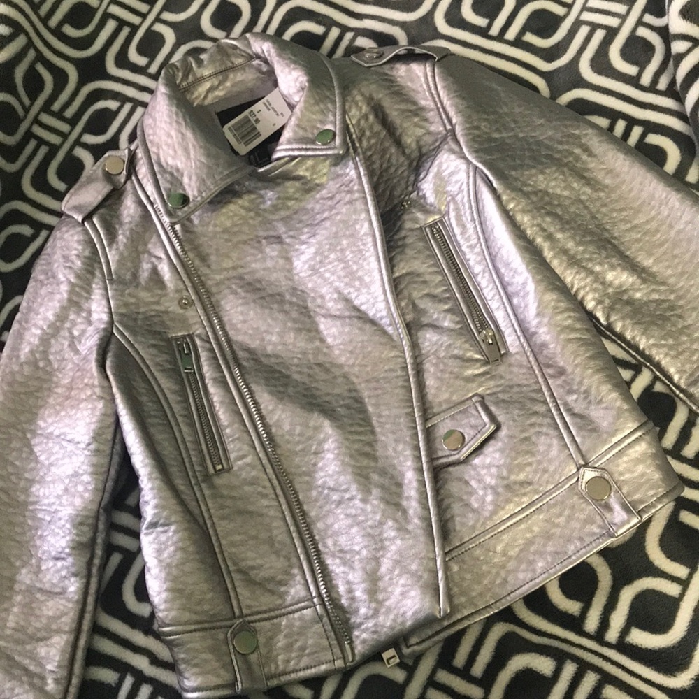Silver Moto Jacket